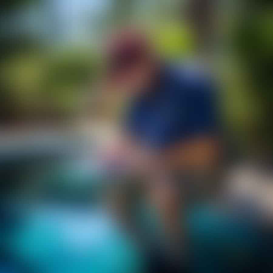 Pool inspector providing maintenance tips